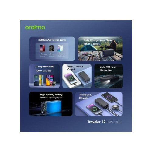 Oraimo Traveler 12 20000mAh Power Bank (Model: OPB-1201)